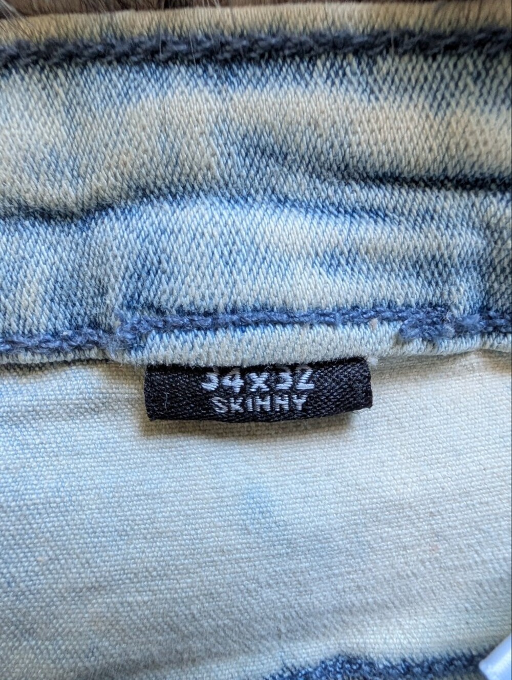 Reason Streetwear Acid Wash Moto Jeans Padded Underlay Rips Style #RSP-290 - Picture 5 of 6
